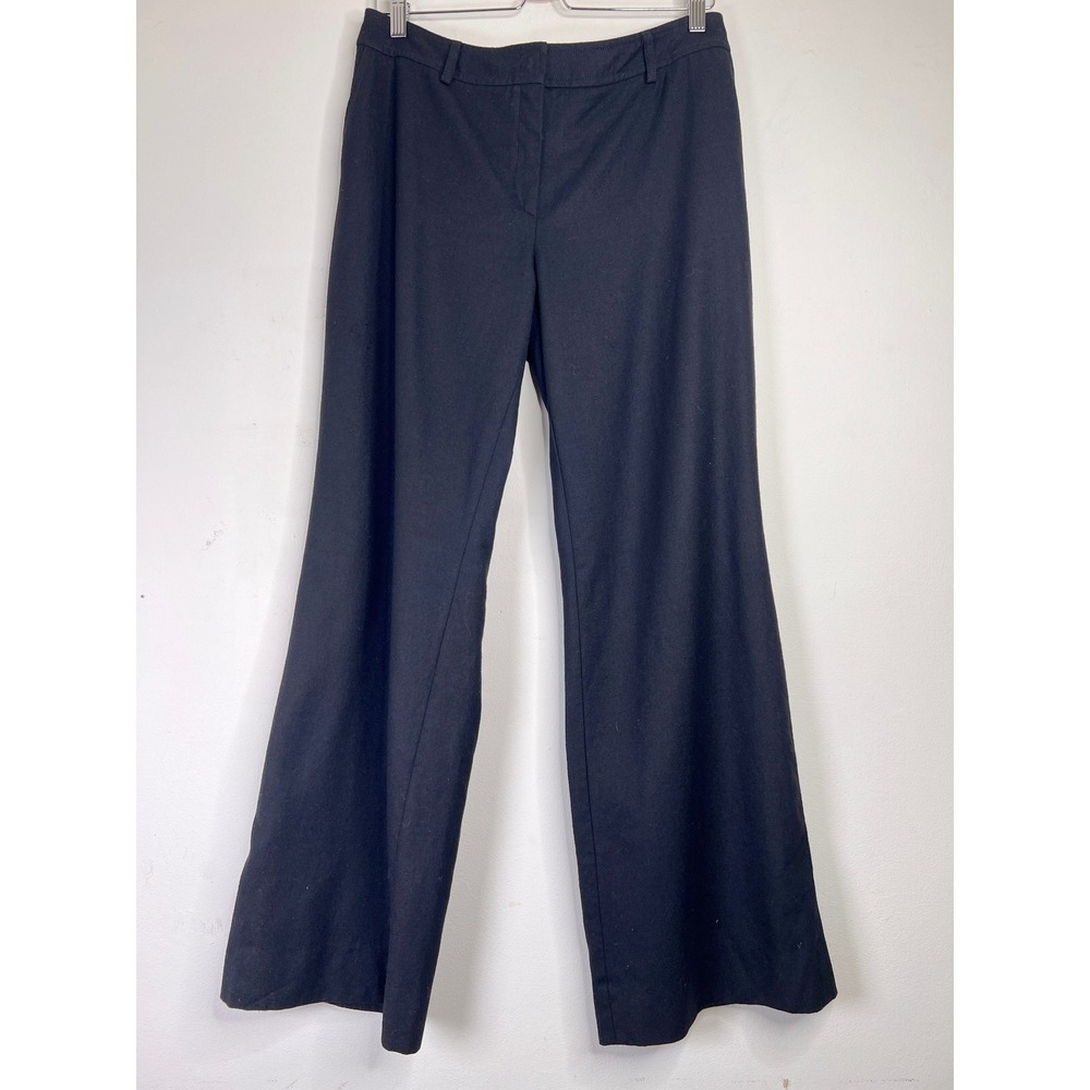 Akris Punto Wide Leg Flare Pants Tailored‎ Minimal Black Workwear Wool Size 10